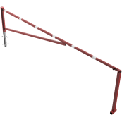Swing barrier | for casting in concrete, hot-dip galvanized and red coated with white reflecting rings | clear width: 4500 mm | with triangular lock